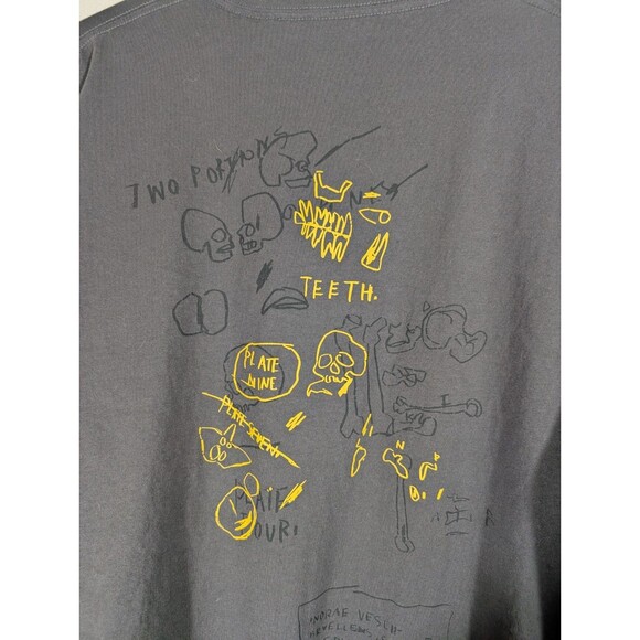 Uniqlo x Jean Paul Basquiat Mens Gray Short Sleeve Shirt Sz XL Artsy Streetwear - Picture 5 of 7